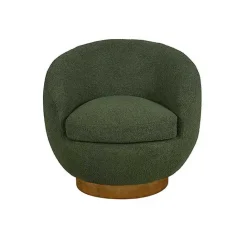 Online Kirklands Home Jessel Sherpa Swivel Chair with Wood Base Green