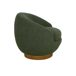 Online Kirklands Home Jessel Sherpa Swivel Chair with Wood Base Green