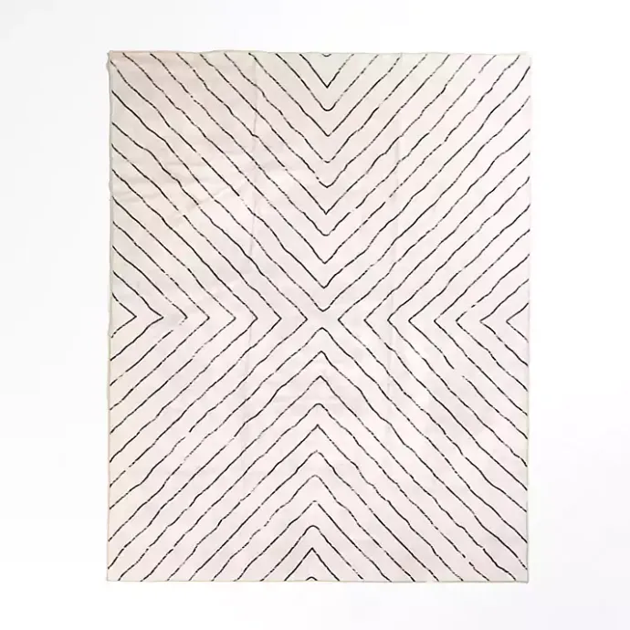 Outlet Kirklands Home Julia Black and White Washable Area Rug, 8x10