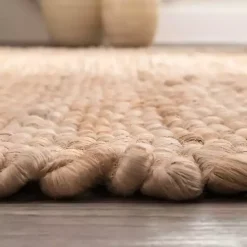 Kirklands Home Jute Hand Woven Halsey Area Rug, 4x6 Tan