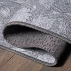 Hot Kirklands Home Kalini Floral Washable Runner, 2x7 Gray