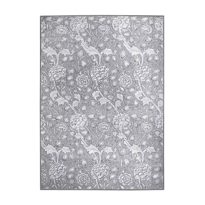 Hot Kirklands Home Kalini Floral Washable Area Rug, 5x7 Gray