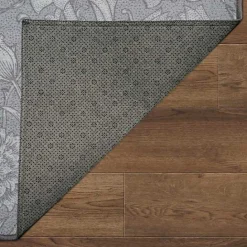 Hot Kirklands Home Kalini Floral Washable Area Rug, 5x7 Gray