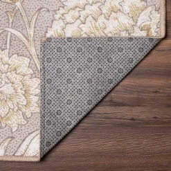 Kirklands Home Kalini Natural Floral Washable Area Rug, 3x5