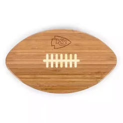 Clearance Kirklands Home Kansas City Chiefs Bamboo Football Cutting Board Tan