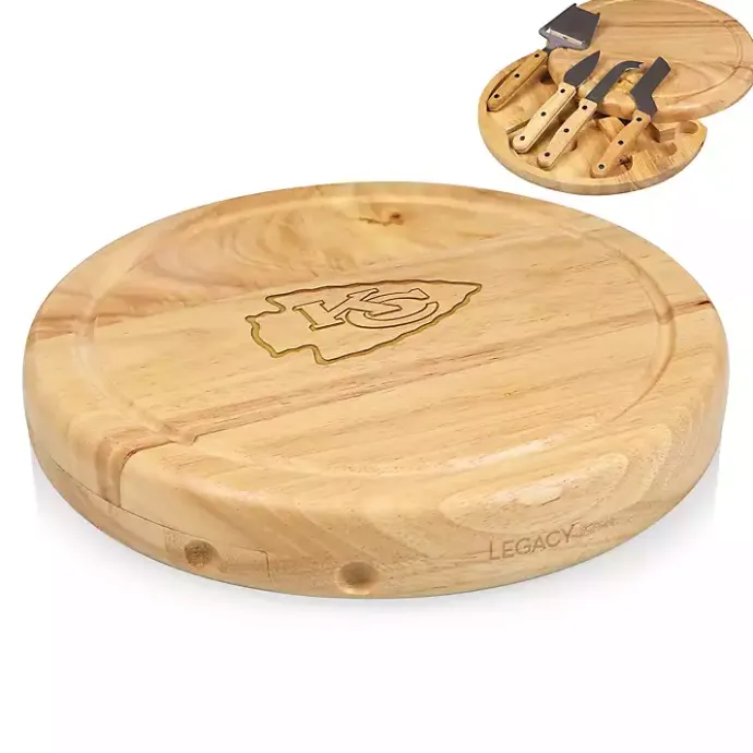 New Kirklands Home Kansas City Chiefs Cheese Board and Tool Set Tan