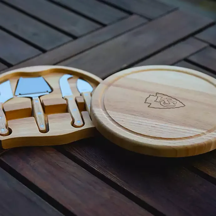 New Kirklands Home Kansas City Chiefs Cheese Board and Tool Set Tan