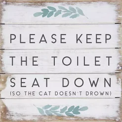 New Kirklands Home Keep the Seat Down Wall Plaque