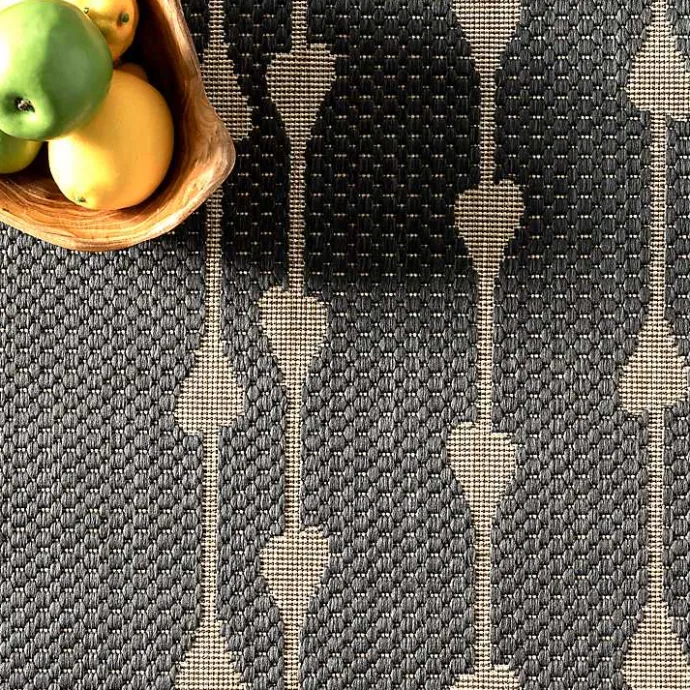 Outlet Kirklands Home Kendall Gray Vertical Teardrop Outdoor Rug, 5x8