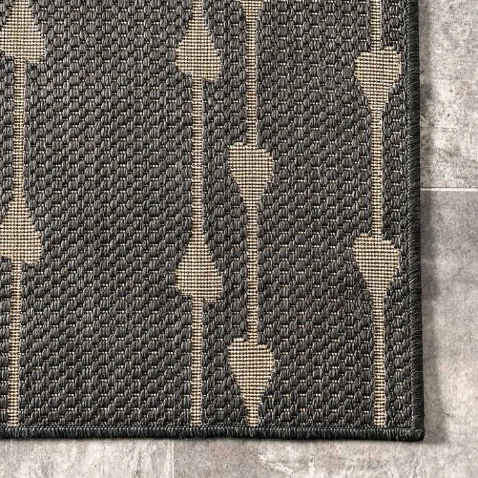 Outlet Kirklands Home Kendall Gray Vertical Teardrop Outdoor Rug, 5x8