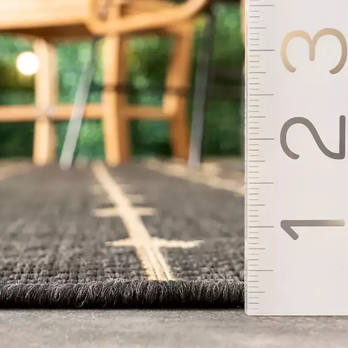 Outlet Kirklands Home Kendall Gray Vertical Teardrop Outdoor Rug, 5x8