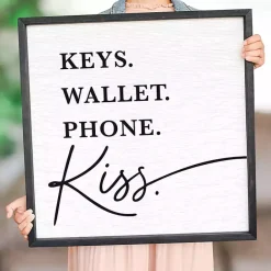 Online Kirklands Home Keys Wallet Kiss Framed Wall Plaque