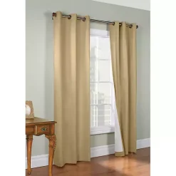 Sale Kirklands Home Khaki Room Darkening Curtain Panel Set, 95 in. Tan
