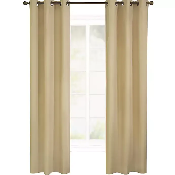 Sale Kirklands Home Khaki Room Darkening Curtain Panel Set, 95 in. Tan