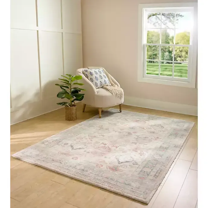 Online Kirklands Home Kira Traditional Washable Area Rug, 5x8 Ivory