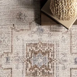New Kirklands Home Krystin Distressed Washable Area Rug, 5x8 Gray