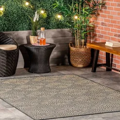 Kirklands Home Kylie Gray Modern Abstract Outdoor Rug, 8x10