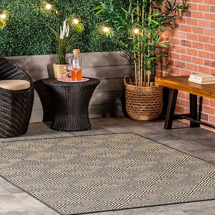 Kirklands Home Kylie Gray Modern Abstract Outdoor Rug, 8x10