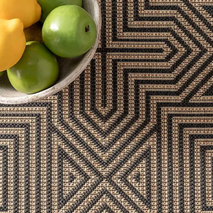 Kirklands Home Kylie Gray Modern Abstract Outdoor Rug, 8x10