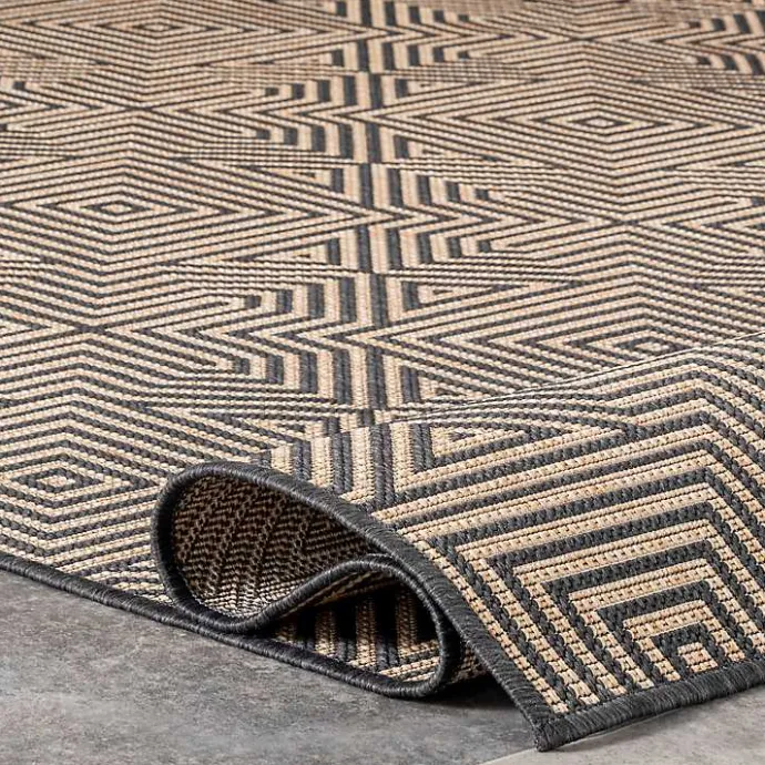 Kirklands Home Kylie Gray Modern Abstract Outdoor Rug, 8x10