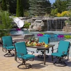 Outlet Kirklands Home Lake Leala Luxe Outdoor Dining Chair Cushion Blue