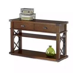 Kirklands Home Lambert Double X Frame Console Table Brown