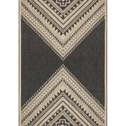 New Kirklands Home Landy Dark Gray Aztec Outdoor Rug, 8x10