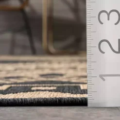 New Kirklands Home Landy Dark Gray Aztec Outdoor Rug, 8x10