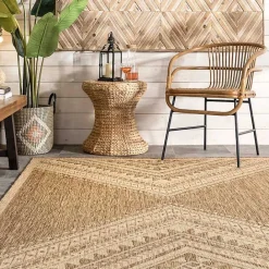 Kirklands Home Landy Aztec Outdoor Rug, 5x8 Tan