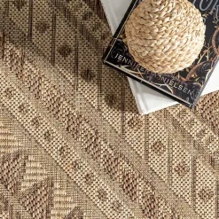 Kirklands Home Landy Aztec Outdoor Rug, 5x8 Tan