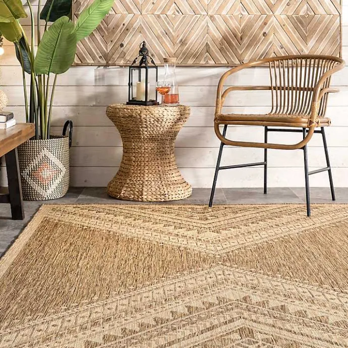 Kirklands Home Landy Aztec Outdoor Rug, 8x10 Tan