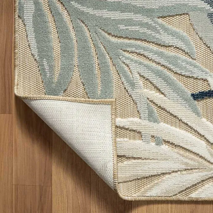 Hot Kirklands Home Large Print Tropical Leaf Outdoor Area Rug, 5x7