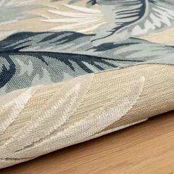 Hot Kirklands Home Large Print Tropical Leaf Outdoor Area Rug, 5x7