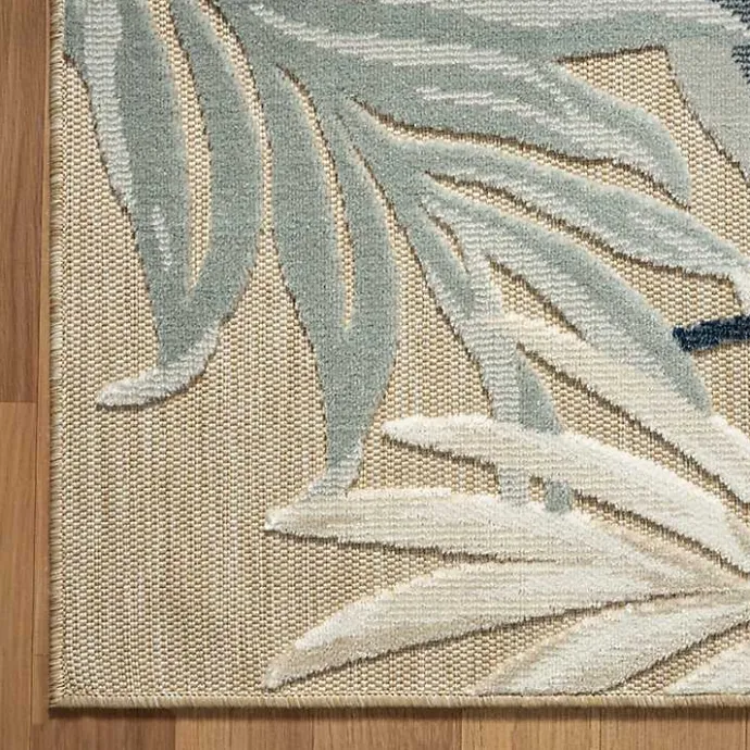 Hot Kirklands Home Large Print Tropical Leaf Outdoor Area Rug, 5x7