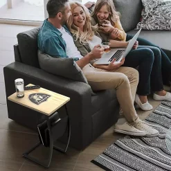 Outlet Kirklands Home Las Vegas Raiders Wood C-Table Tan