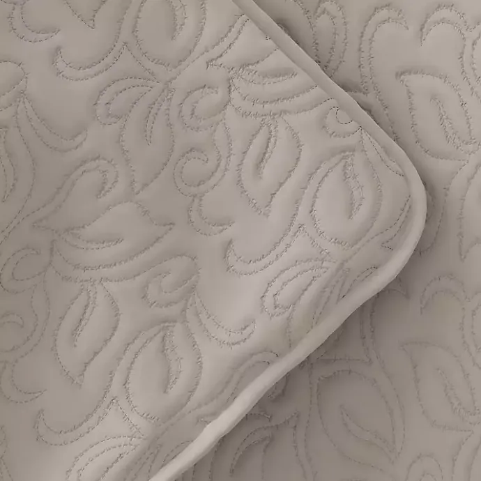 Outlet Kirklands Home Latte Floral Stitch 3-pc. Queen Quilt Set Tan