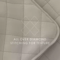 Clearance Kirklands Home Latte Stitched Diamond 3-pc. Queen Quilt Set Tan