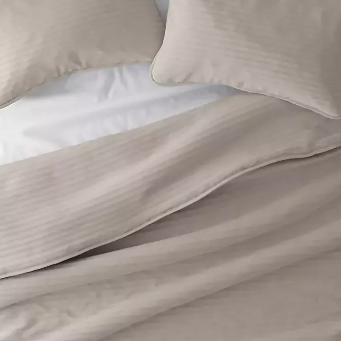 New Kirklands Home Latte Stitched Stripes 3-pc. Queen Quilt Set Tan
