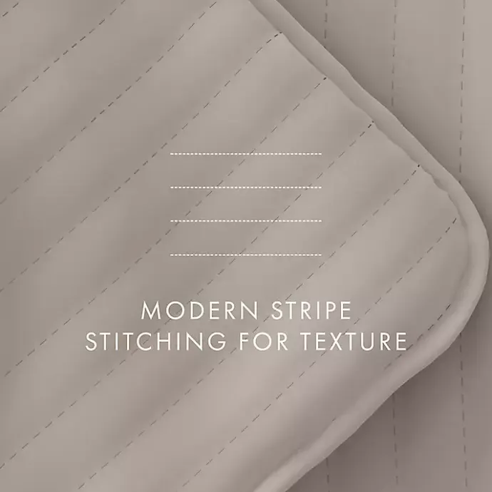 New Kirklands Home Latte Stitched Stripes 3-pc. Queen Quilt Set Tan