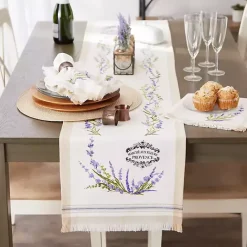 Discount Kirklands Home Lavender Garland Cotton Table Runner