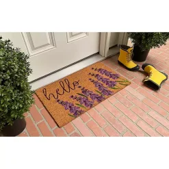 Kirklands Home Lavender Hello Doormat