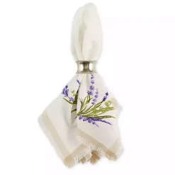 New Kirklands Home Lavender Sprigs Cotton Napkins, Set of 4