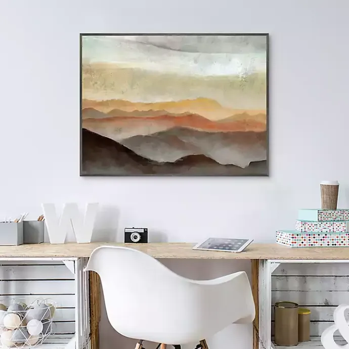 Sale Kirklands Home Layered View II Framed Canvas Art Print, 40x30 in. Orange