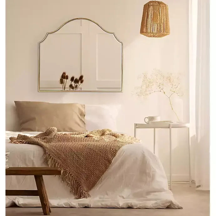 Hot Kirklands Home Leanna Gold Arched Frame Mirror