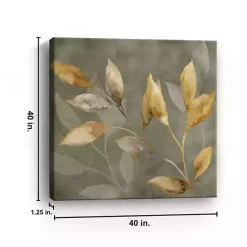 Hot Kirklands Home Leaves on Gray Giclee Canvas Art Print
