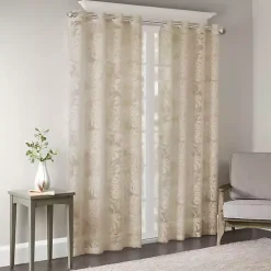 Kirklands Home Leilani Palm Leaf Curtain Panel, 63 in. Tan