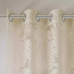 Kirklands Home Leilani Palm Leaf Curtain Panel, 63 in. Tan