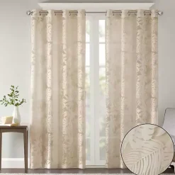 Kirklands Home Leilani Palm Leaf Curtain Panel, 95 in. Tan