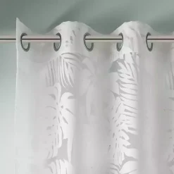 Kirklands Home Leilani Palm Leaf Curtain Panel, 84 in. White