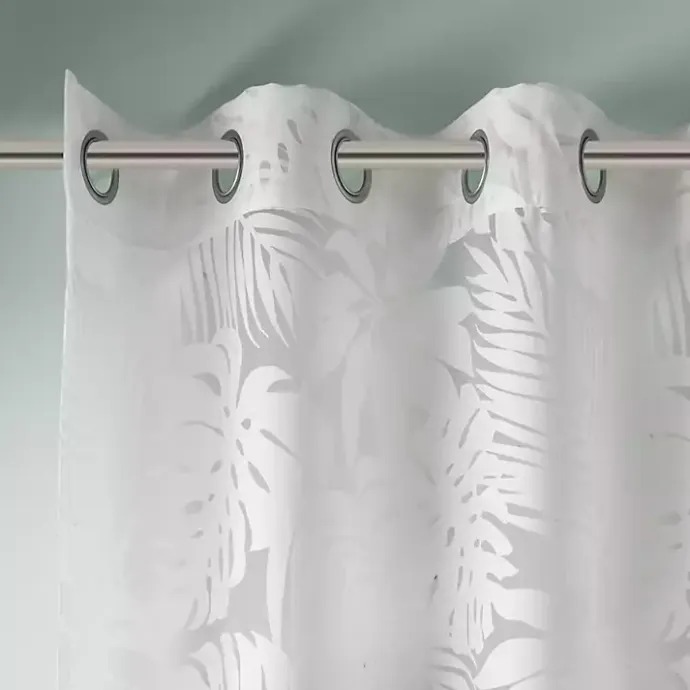 Kirklands Home Leilani Palm Leaf Curtain Panel, 84 in. White